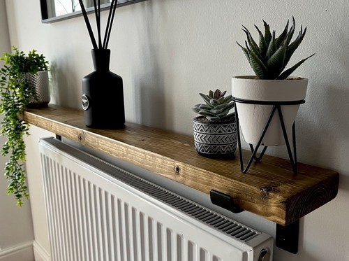 Rustic style radiator shelf - rustic,