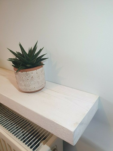 White rustic shelf floating - rustic,