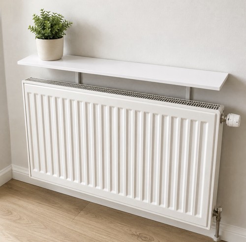 60cm white radiator - 60cm, shelf